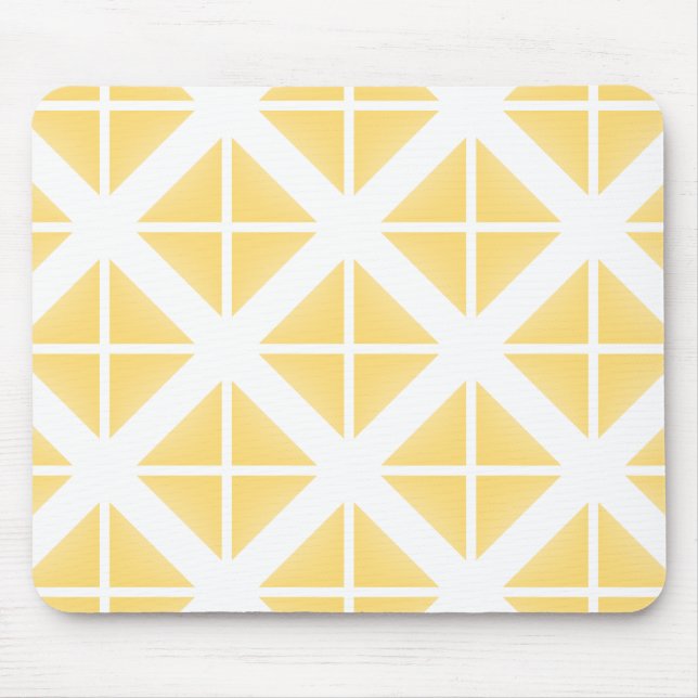Yellow Trendy Triangle Pattern Mouse Pad (Front)