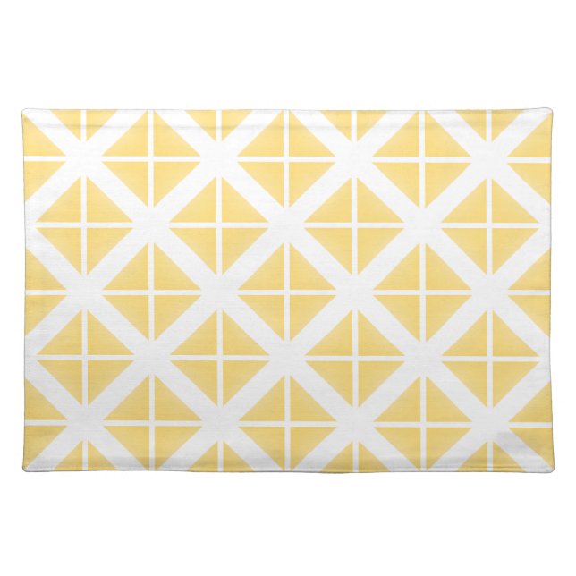 Yellow Trendy Triangle Pattern Placemat (Front)