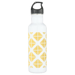 Yellow Trendy Triangle Pattern Stainless Steel Water Bottle
