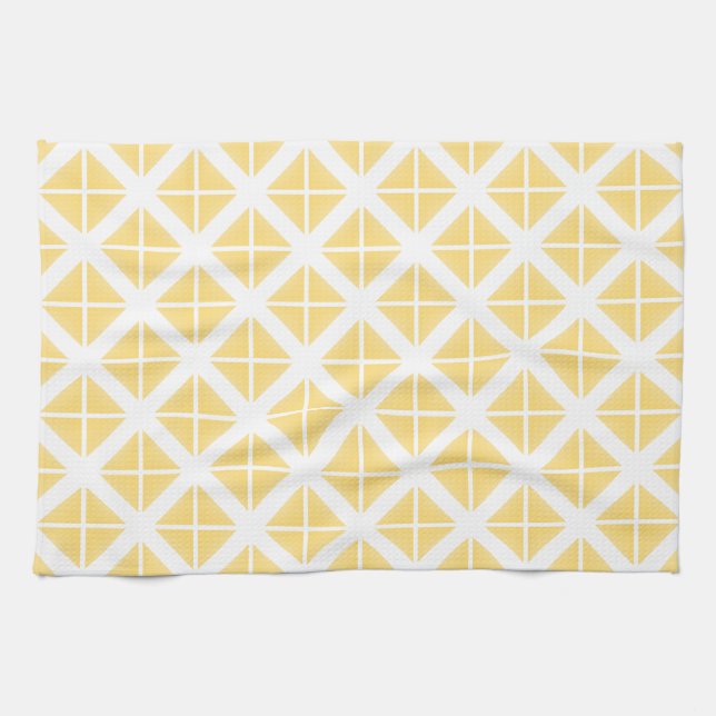 Yellow Trendy Triangle Pattern Towel (Horizontal)