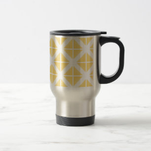 Yellow Trendy Triangle Pattern Travel Mug