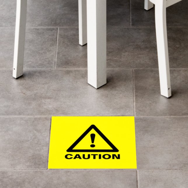 Yellow triangle caution symbol floor decal (Restaurant)