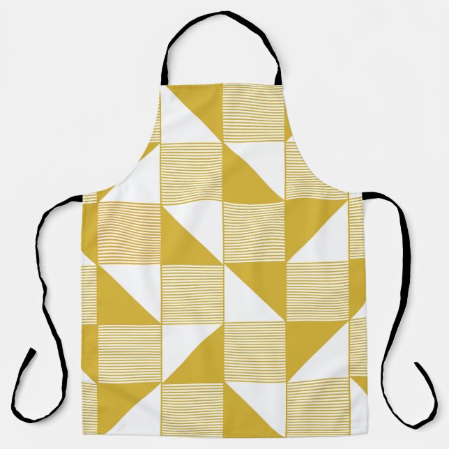 Yellow Triangles: Linear Seamless Pattern. Apron (Front)
