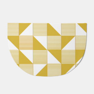 Yellow Triangles: Linear Seamless Pattern. Doormat