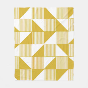 Yellow Triangles: Linear Seamless Pattern. Fleece Blanket