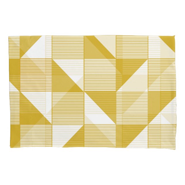 Yellow Triangles: Linear Seamless Pattern. Pillow Case (Front)