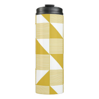Yellow Triangles: Linear Seamless Pattern. Thermal Tumbler