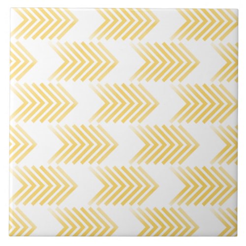 Yellow Tribal Arrow Pattern Ceramic Tile