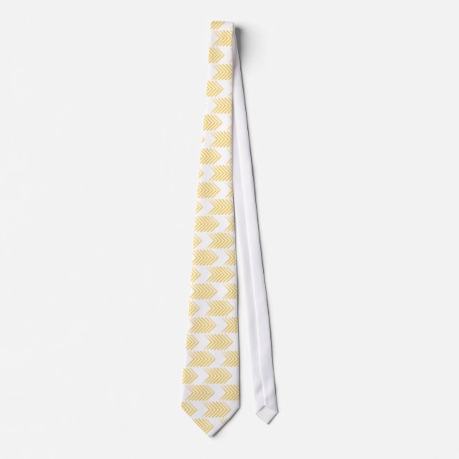 Yellow Tribal Arrow Pattern Neck Tie (Front)