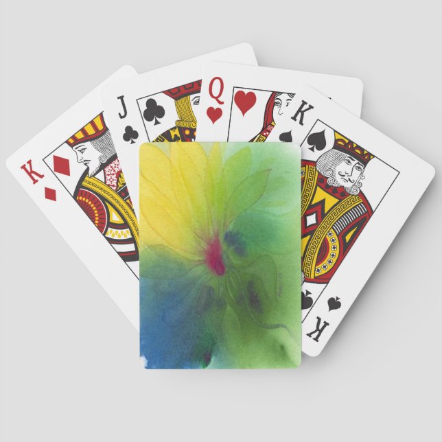 Yellow Triflower Playing Cards (Back)