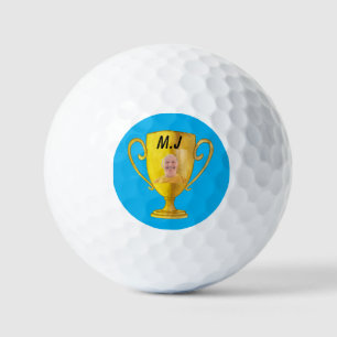 Yellow Trophy Award Winner Golf  Balls