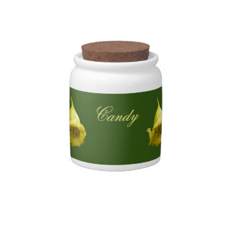 Yellow Tropical Blossom Candy Jar