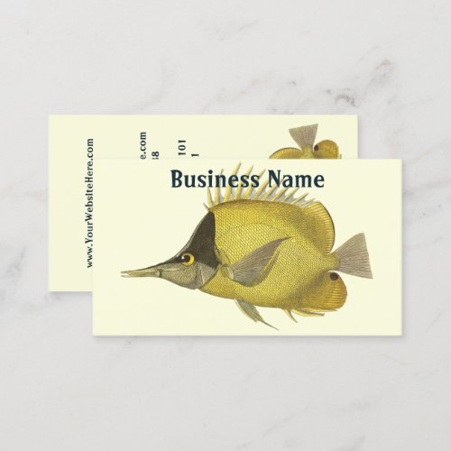 Yellow Tropical Chelmon Longirostris Vintage Fish Business Card