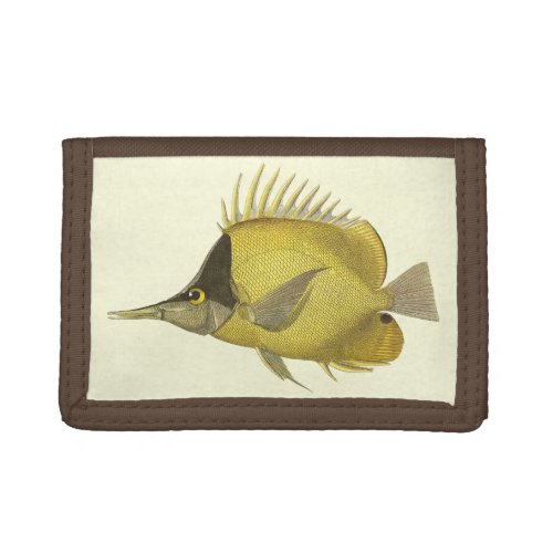 Yellow Tropical Chelmon Longirostris Vintage Fish Tri_fold Wallet