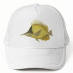 Yellow Tropical Chelmon Longirostris, Vintage Fish Trucker Hat