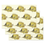Yellow Tropical Chelmon Longirostris, Vintage Fish Wrapping Paper Sheets