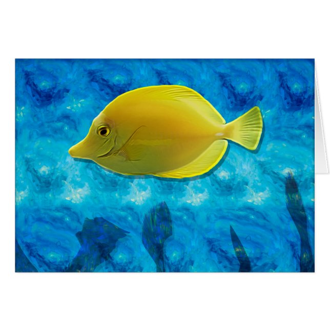 Yellow Tropical Fish Cards (Front Horizontal)