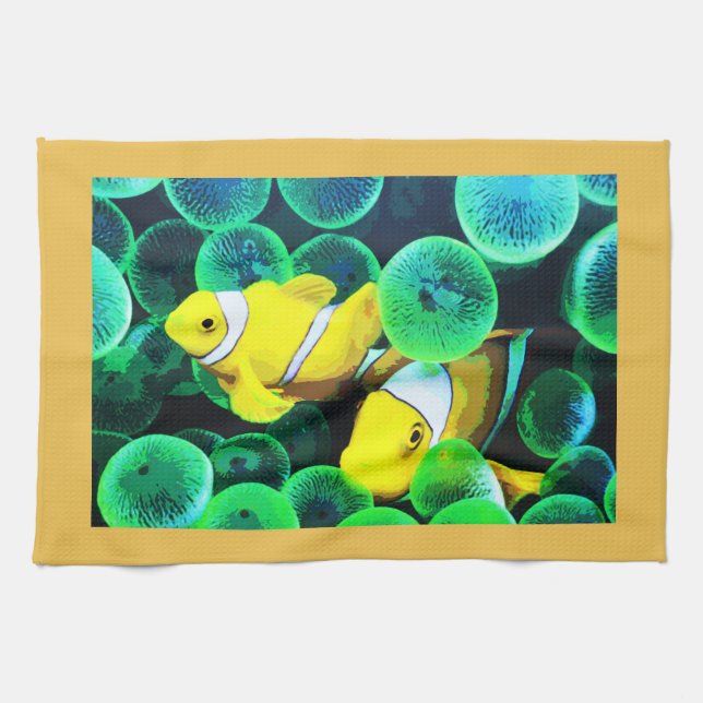 Yellow tropical fish towel (Horizontal)