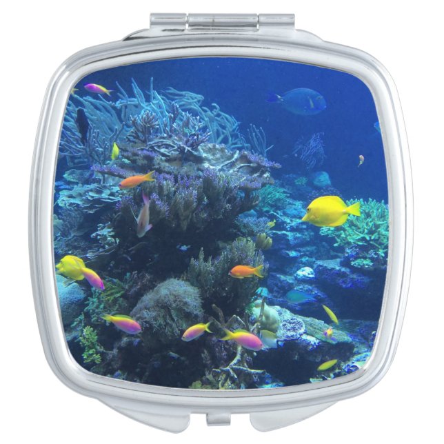 Yellow Tropical Fish Underwater Photo Compact Mirror (Front)