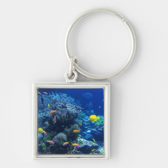 Yellow Tropical Fish Underwater Photo Keychain (Front)