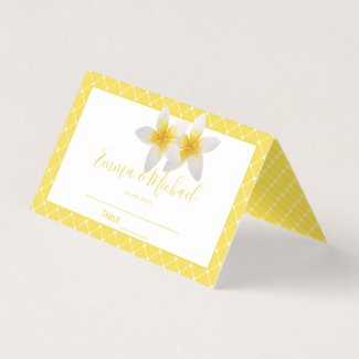 Yellow Tropical Flower  Wedding Table / Place Card
