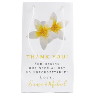 Yellow tropical Flowers | Thank You Wedding Small Gift Bag