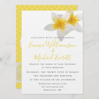 Yellow Tropical Flowers | Wedding invitation