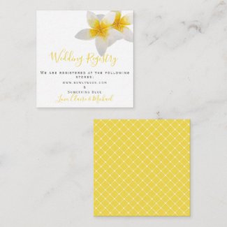 Yellow Tropical Flowers | Wedding Registry Insert