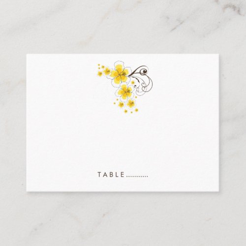 fatfatin Tropical Hibiscus Yellow Wedding Place Ca Business Cards