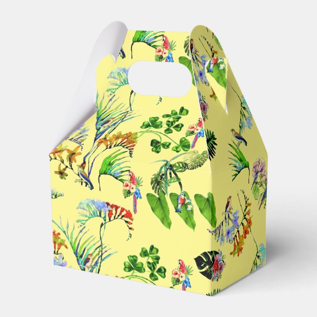 Yellow Tropical Paradise  Favor Boxes (Front Side)