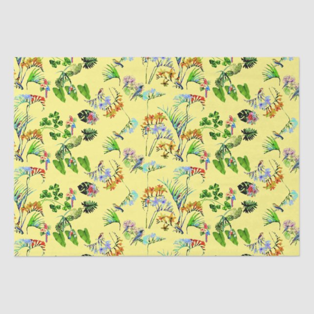 Yellow Tropical Paradise  Tissue Paper (Front)