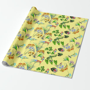 Yellow Tropical Paradise Wrapping Paper