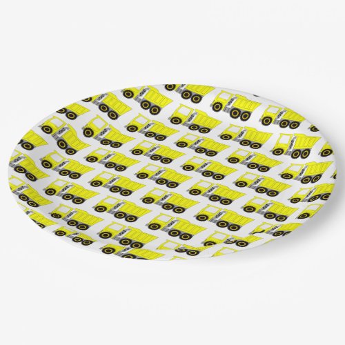 Yellow Truck Design Paper Plates