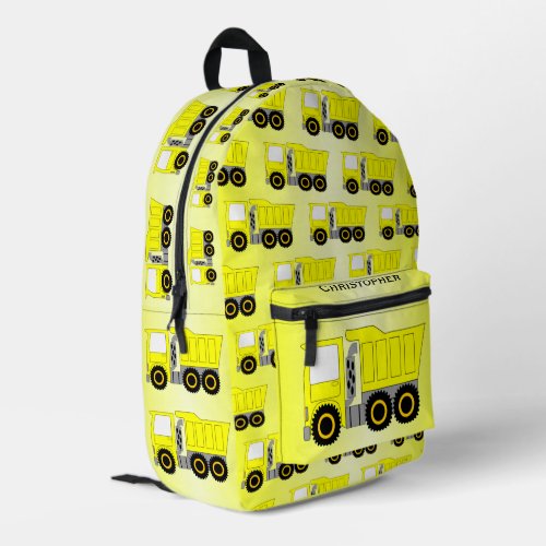 Yellow Truck Design Personalised Printed Backpack