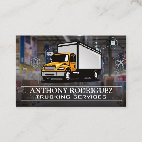 Yellow Truck  Logistics Warehouse Business Card