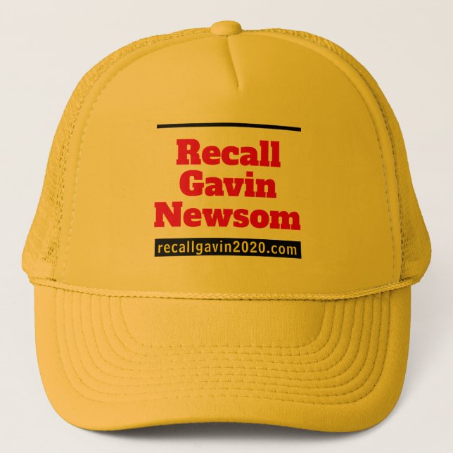 Yellow trucker hat recallgavin2020 (Front)