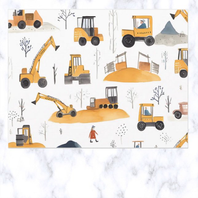 Yellow Trucks Wrapping Paper Sheets (Creator Uploaded)