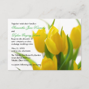 Yellow Tulip - 3x5 Wedding Invitation