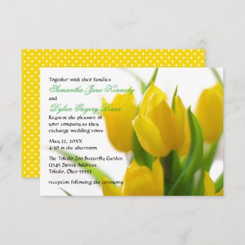 Yellow Tulip - 3x5 Wedding Invitation by Midesigns55555 at Zazzle