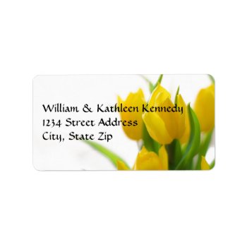 Yellow Tulip - Address Label by Midesigns55555 at Zazzle