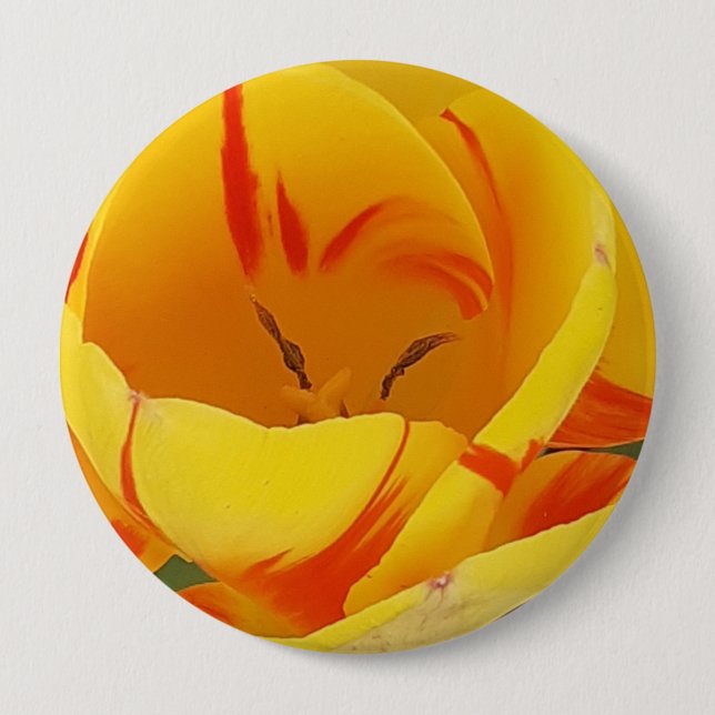Yellow Tulip Badge Button (Front)