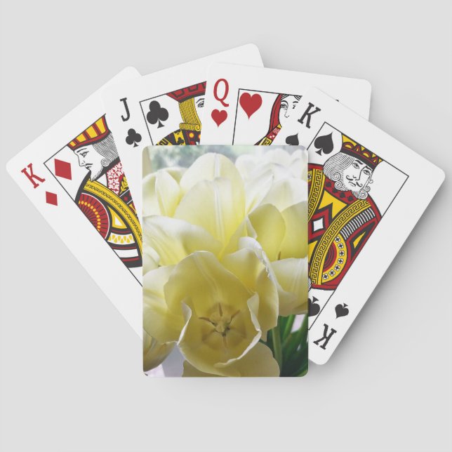 Yellow Tulip Bouquet Poker Cards (Back)