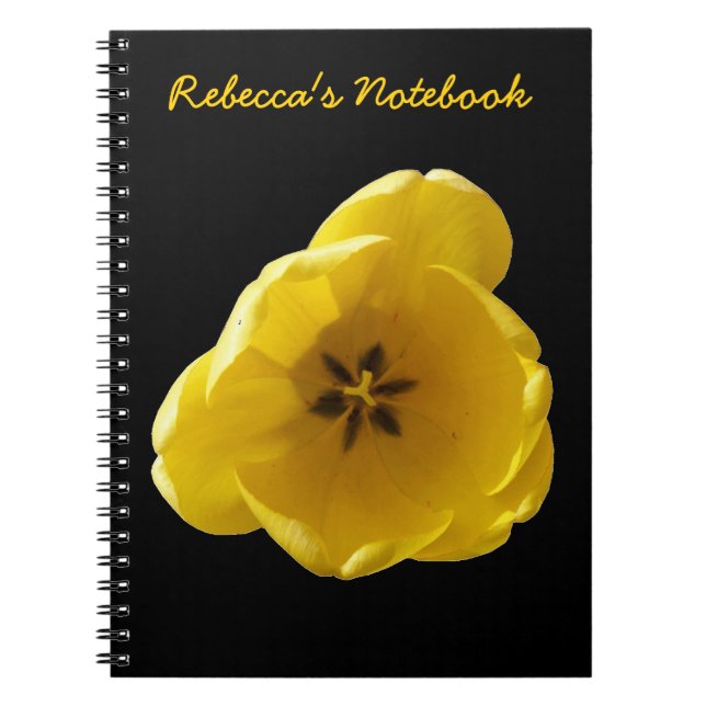 Yellow Tulip Customizable Notebook (Front)
