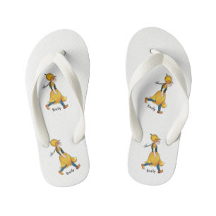 Yellow Tulip Cute Flower Child Floral Funny Girl Kid's Flip Flops