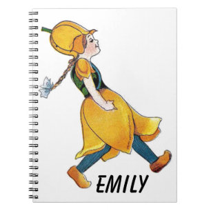Yellow Tulip Cute Flower Child Floral Funny Girl Notebook