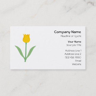 Yellow Tulip Flower. Business Card
