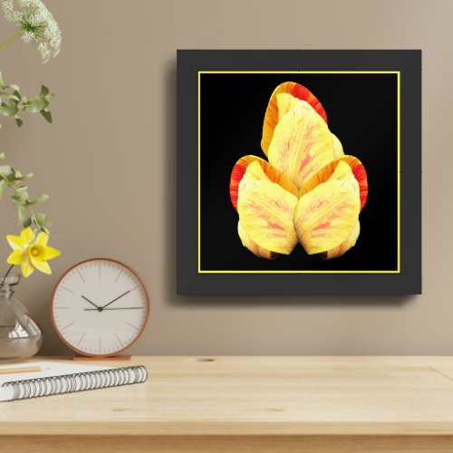 Yellow Tulip Flower Petals Bouquet Framed Framed Art
