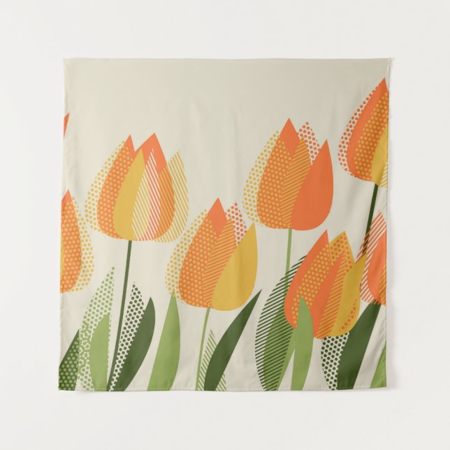 Yellow tulip flower tapestry (Front)