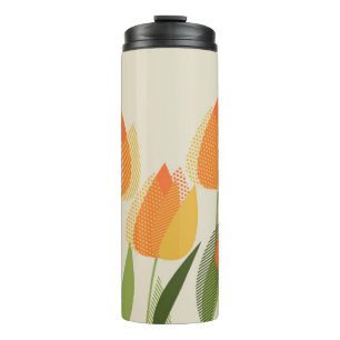 Yellow tulip flower thermal tumbler