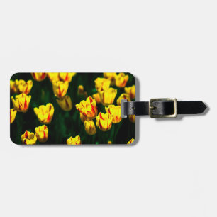 Yellow tulip flowers luggage tag